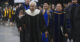 Virginia 66th Governor L. Douglas Wilder and Wilder School Dean Susan T. Gooden lead the graduating Class of 2026 during commencement.