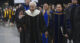 Virginia 66th Governor L. Douglas Wilder and Wilder School Dean Susan T. Gooden lead the graduating Class of 2026 during commencement.